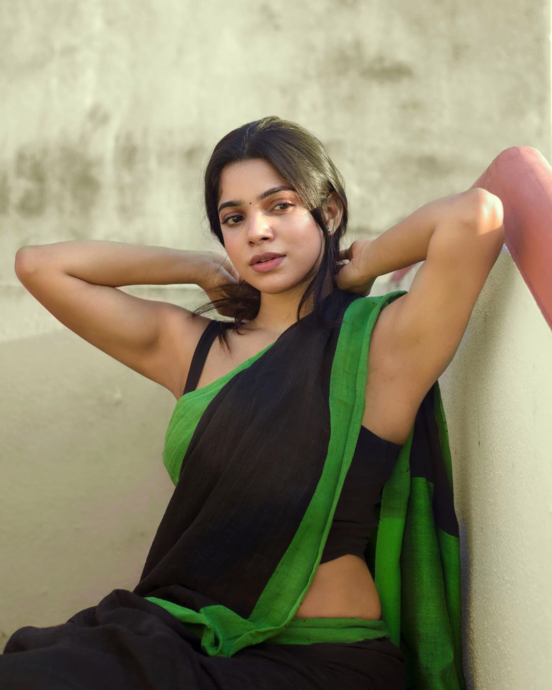 Actress Divya Bharathi Black Saree Photo Gallerys Newsorbit