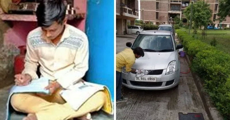 this delhi student washes cars and achieved 91 percent in cbse 12th class 