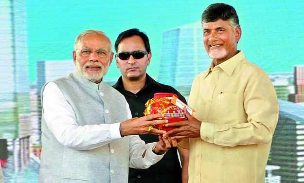 PM Modi brings soil and water from Delhi for Andhra Pradesh capital