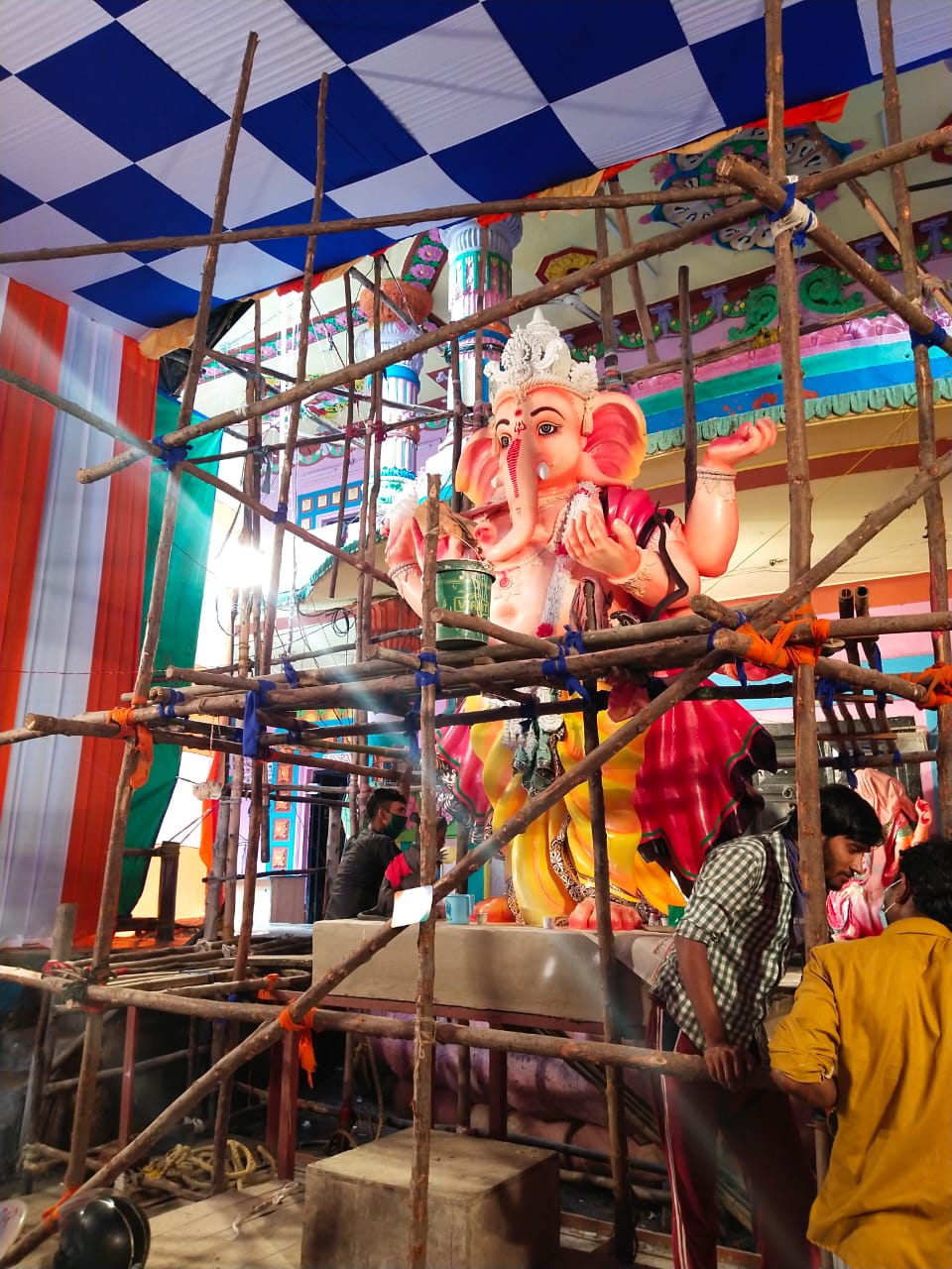Khairtabad Ganesh getting ready