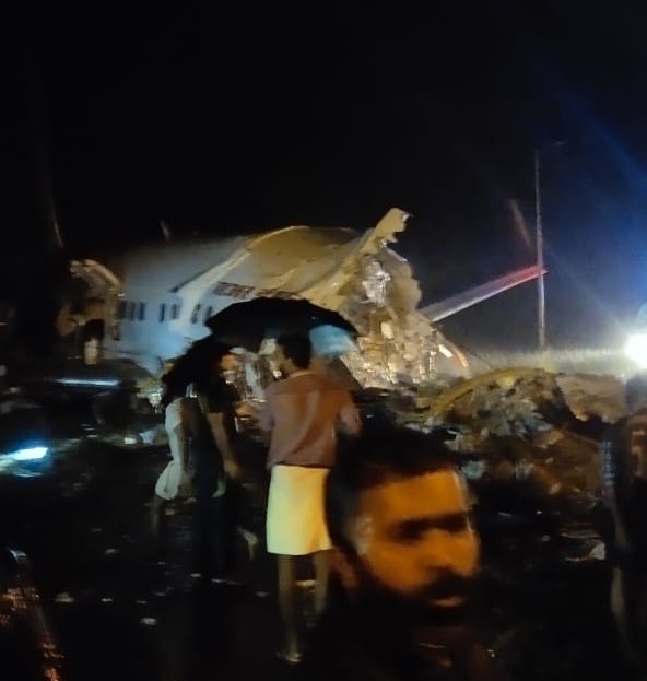 Air India Express Flight breaks apart after landing in Kozhikode airport
