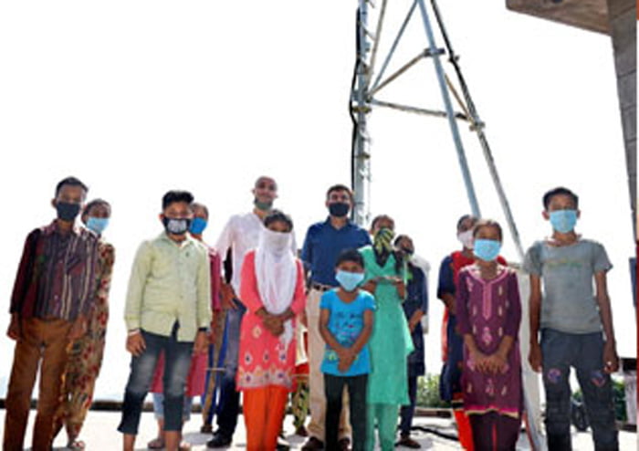 sonusood installs network tower in haryana