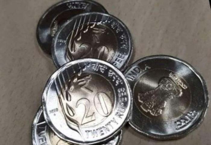 twenty rupees coins in market