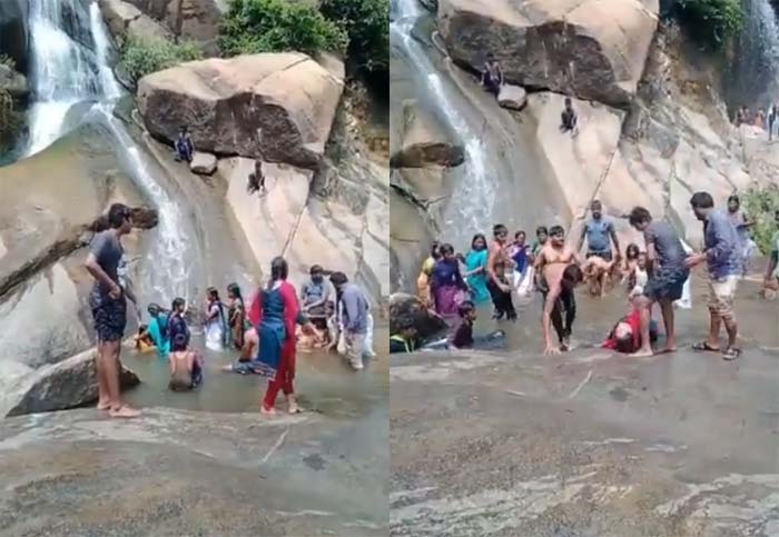 viral video of young girl died at watefall