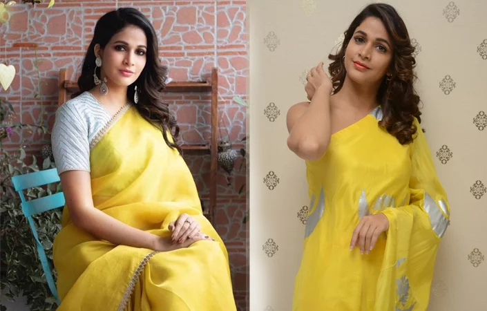 Lavanya Tripathi Yellow Saree Photos