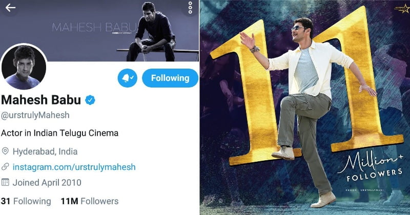 mahesh all time south india record in twitter