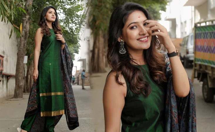 Vani Bhojan Green Dress Pics