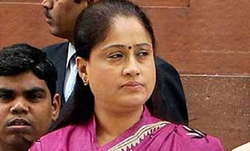 Vijayashanti who cornered the MIM party and made comments that narrowed down KCR