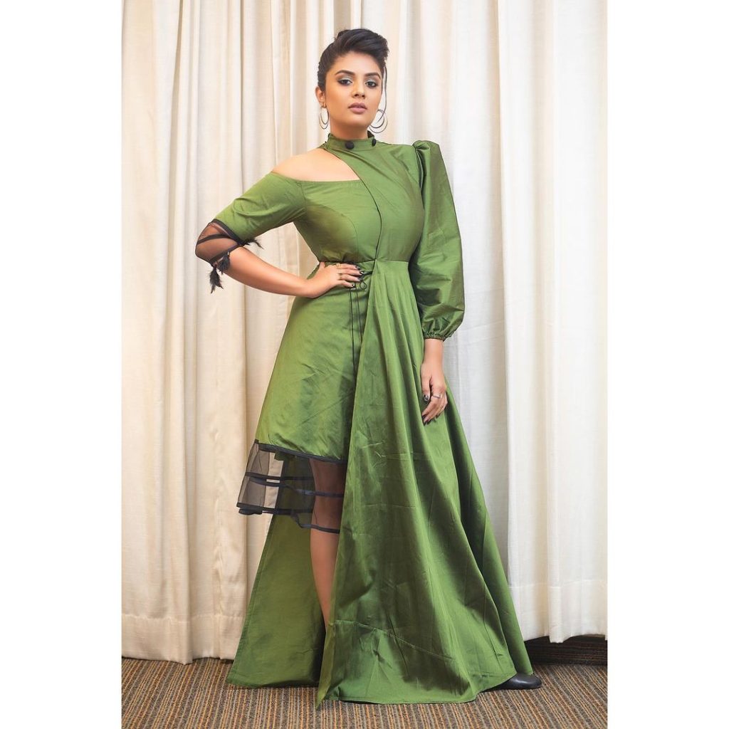 Sreemukhi Snapped At Her New Brand Launch In Hyderabad