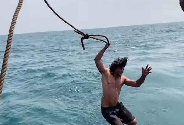 local boi nani jumps into middle of the sea
