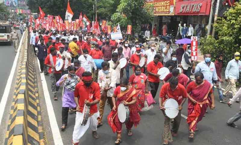 Visakha Steel Plant workers protest