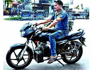 Telangana Vidya Sagar: turned his bike into electrical vehicle