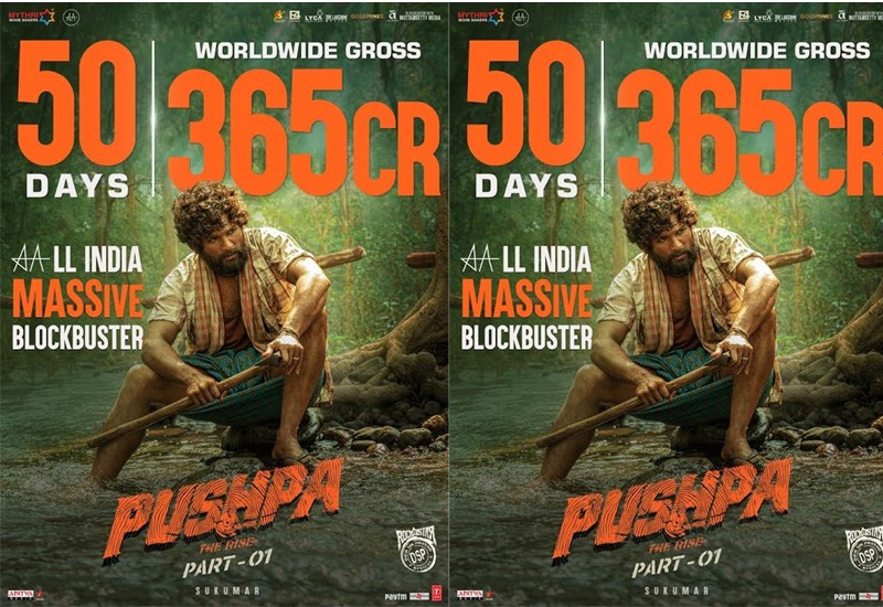 allu-arjun-pushpa completed 50 days gross collection 365cr
