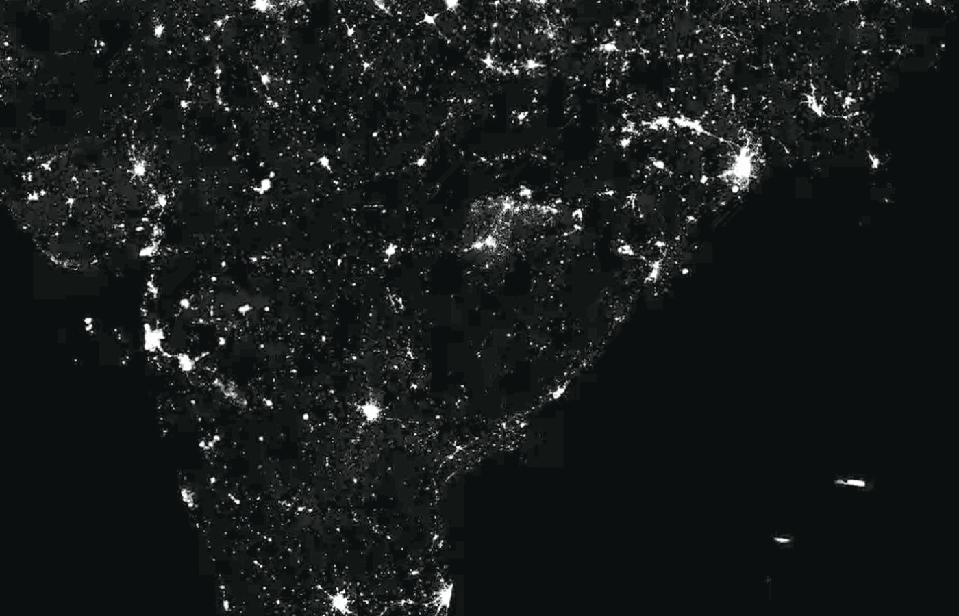 Diwali Night Celebrations Images from ISRO satellite
