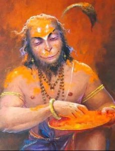 Hanuman wear vermilion