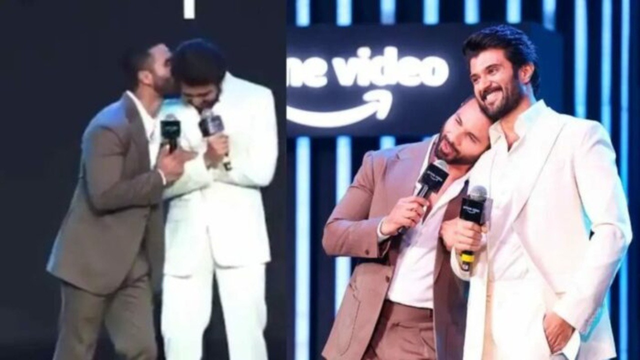 Shahid Kapoor kisses Vijay Deverakonda on Prime Videos stage