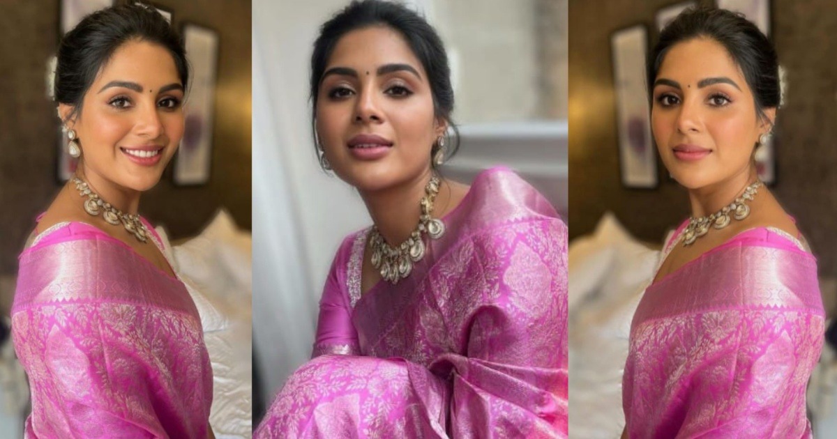 Samyukta Menon in a silk saree photos viral